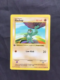Pokemon Cards: Base Set 1st Edition Common: Machop 52/102 - Image 1