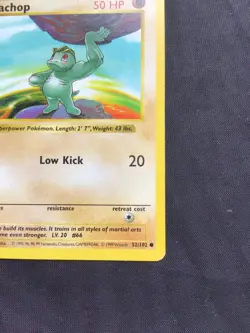 Pokemon Cards: Base Set 1st Edition Common: Machop 52/102 - Image 4