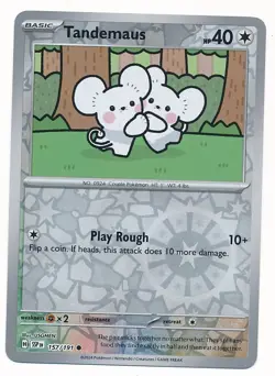 D451168 Pokemon Card Tandemaus #157 Surging Sparks Reverse Holo - Image 1