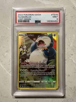Pokemon TCG Snorlax Tg10/Tg30 Swsh Lost Origin Trainer Gallery Holo Graded PSA 9 - Image 1