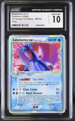 CGC 10 GEM MINT Salamence ex EX Dragon Frontiers 98/101 Holo Pokemon Card - Image 1