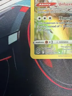 Pokemon TCG Snorlax Holo Card TG10/TG30 Swsh11: Lost Origin Trainer Gallery - Image 4