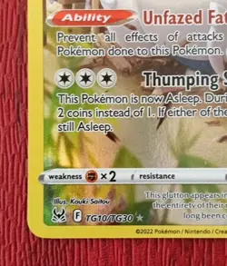 Pokemon TCG Snorlax Lost Origin Trainer Gallery Tg10/Tg30 Holo Ultra Rare - Image 3