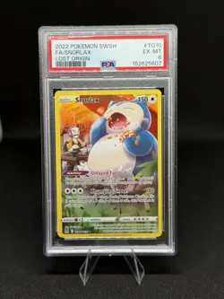 Pokemon TCG Snorlax TG10/TG30 Lost Origin Trainer Gallery Holo PSA 6 2022 - Image 1
