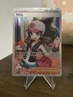 Hilda 164/086 Full Art Ultra Rare White Flare Holo Pokemon TCG Card NM Condition - Image 1