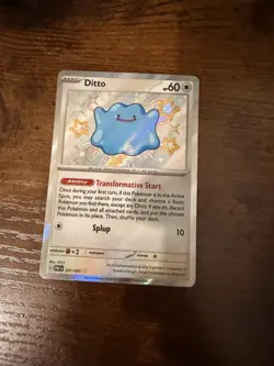 Pokemon TCG Ditto Baby Shiny Holo Rare Card 201/091 Sv: Paldean Fates NM - Image 1