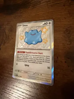 Pokemon TCG Ditto Baby Shiny Holo Rare Card 201/091 Sv: Paldean Fates NM - Image 2