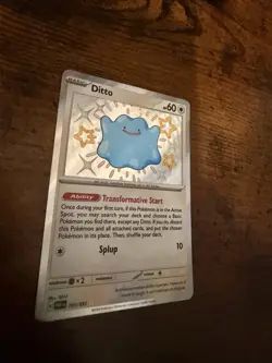 Pokemon TCG Ditto Baby Shiny Holo Rare Card 201/091 Sv: Paldean Fates NM - Image 3