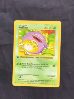 Pokemon Cards: Base Set 1st Edition Common: Koffing 51/102 - Image 1