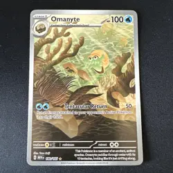 Pokemon TCG Omanyte Scarlet & Violet 151 Illustration Rare Card 180/165 - Image 1