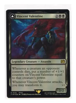 Vincent Valentine R 125 Foil Error Final Fantasy MTG Card NM - Image 1