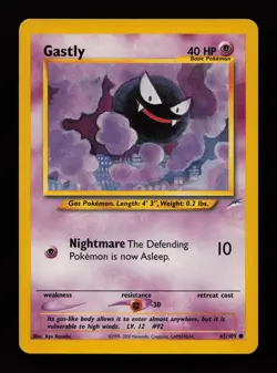 Gastly 65/105 Unlimited Common Neo Destiny Pokemon Cards - Image 1