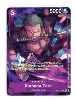 Roronoa Zoro (Welcome Pack Vol 2) Regular OP09-076 R One Piece Promotion Card NM - Image 1