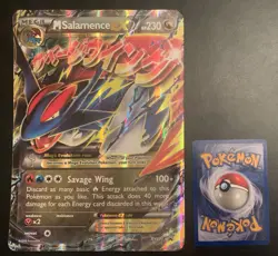 M Salamence EX JUMBO Holo Card XY171 - OVERSIZED PROMO - MP - Image 3