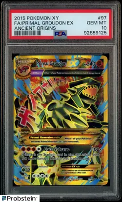 2015 Pokemon XY Ancient Origins Full Art Primal Groudon EX #97 PSA 10 GEM MINT - Image 1