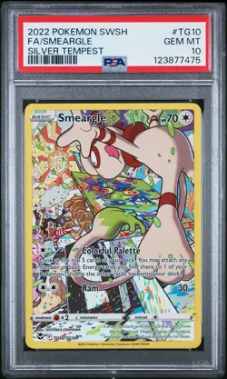 2022 POKEMON SWORD & SHIELD SILVER TEMPEST #TG10 FULL ART/SMEARGLE PSA 10 - Image 1