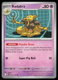 Kadabra 055/132 Uncommon Mega Evolution Pokemon Near Mint - Image 1