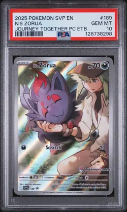 2025 POKEMON SVP EN-SV BLACK STAR PROMO #189 N'S ZORUA PSA 10 - Image 1