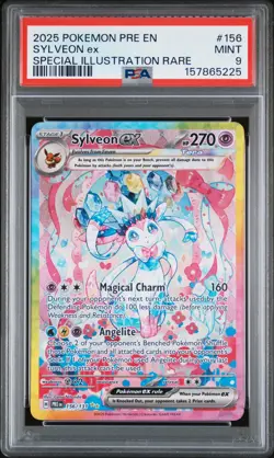 2025 POKEMON PRE EN-PRISMATIC EVOLUTIONS #156 SYLVEON EX PSA 9 - Image 1