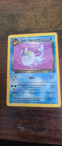 Dark Vaporeon 45/82 Uncommon Team Rocket Pokemon Lightly Played - Image 1