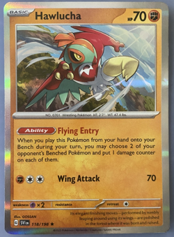 Hawlucha 118/198 Rare Scarlet & Violet Pokemon TCG Holo Near Mint/Mint Free Ship - Image 1
