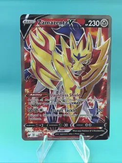 💎🔥Pokemon Zamazenta V Full Art 196/202 Sword & Shield Base Set NM Holo🔥🗡🤺 - Image 1