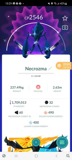 Pokemon Go Shiny Ultra Beast Necrozma - Image 1