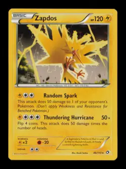 ZAPDOS (BW LEGENDARY TREASURES) RARE 46/113 NM POKEMON - Image 1