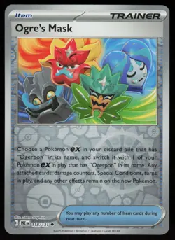 Ogre's Mask 118/131 Uncommon Prismatic Evolutions Pokemon Reverse Holo Near Mint - Image 1