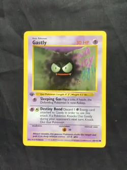 Pokemon Cards: Base Set 1st Edition Common: Gastly 50/102 - Image 1