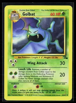 Golbat 34/62 Uncommon Fossil WOTC Vintage Pokemon LP - Image 1