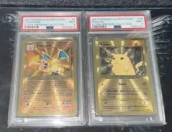 Pokemon TCG PSA 9 25th UPC Anniversary Metal Promos (Charizard & Pikachu) - Image 1
