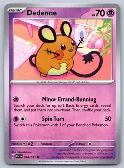 Dedenne 036/091 Common Paldean Fates Pokemon NM - Image 1