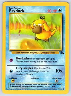 Psyduck 53/62 Fossil Pokemon NM - Image 1