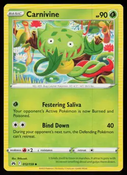 Carnivine 012/159 Uncommon Crown Zenith Pokemon Near Mint - Image 1