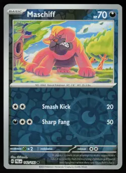 Maschiff 142/193 Common Paldea Evolved Pokemon Reverse Holo Near Mint - Image 1