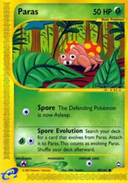 1x Paras - 99/147 - Common Heavily Played Pokemon G2 - Aquapolis - Image 1