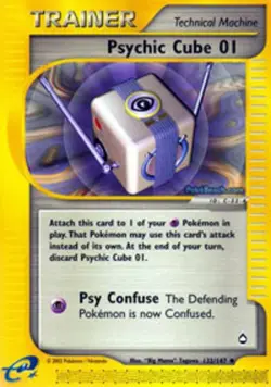 1x Psychic Cube 01 - 132/147 - Uncommon Heavily Played Pokemon G2 - Aquapolis - Image 1