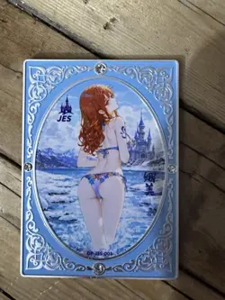 One Piece CCG Goddess Nami Metal Card - Bikini In Frozen Stream - Image 1