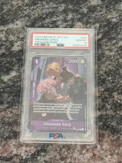 2025 ONE PIECE OP12-LEGACY OF THE MASTER TREASURE RARE VINSMOKE SANJI PSA 10 - Image 1