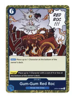 Gum-Gum Red Roc OP04-056 R Foil One Piece Kingdoms of Intrigue English NM - Image 1