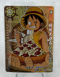 Monkey D. Luffy Pizza RARE Gold Holofoil R One Piece Anime TCG CCG HZ01003 - Image 1