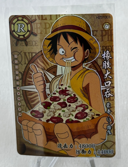 Monkey D. Luffy Pizza RARE Gold Holofoil R One Piece Anime TCG CCG HZ01003 - Image 3