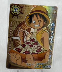 Monkey D. Luffy Pizza RARE Gold Holofoil R One Piece Anime TCG CCG HZ01003 - Image 4