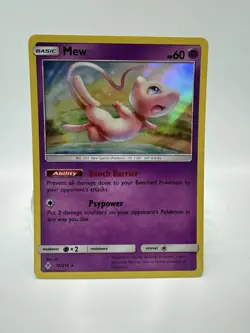 Pokemon TCG Mew 76/214 Sun and Moon Unbroken Bonds Holo Rare NM Mint - Image 1