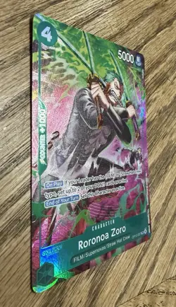 One Piece Roronoa Zoro Treasure Rare OP13-037 TR English Mint Card Bandai - Image 2