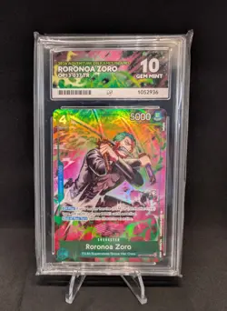 ACE GEM MINT 10 Roronoa Zoro - OP13-037 TR - One Piece TCG - Perfect Subgrades - Image 1