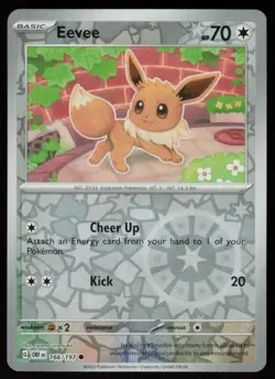 Eevee 166/197 Common Obsidian Flames Pokemon Reverse Holo Near Mint - Image 1