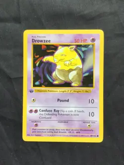 Pokemon Cards: Base Set 1st Edition Common: Drowzee 49/102 - Image 1