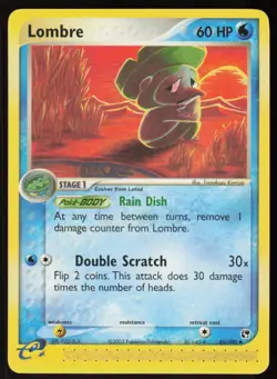 Lombre 45/100 Uncommon Sandstorm Pokemon Damaged - Image 1